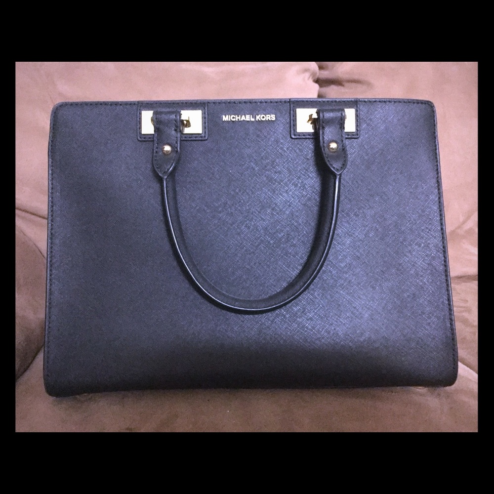 Michael Kors Quinn large satchel leather bag